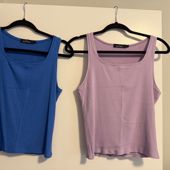 7 Trendy Queen Women's Summer Square Neck Tank Tops - Picture 3 of 8